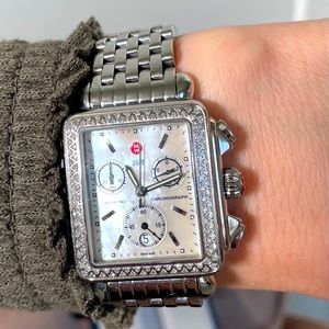 Authentic Michele deco diamond watch